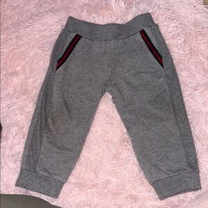 Gucci Gray Kids Joggers with Red and Black Stripes